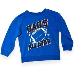 Garanimals 4T Blue Dad's All Star Sweatshirt w/ Football & Stars Graphic GUC